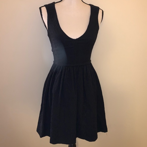 Zara Dresses & Skirts - ZARA Black Lace Jacquard Fit and Flare Dress